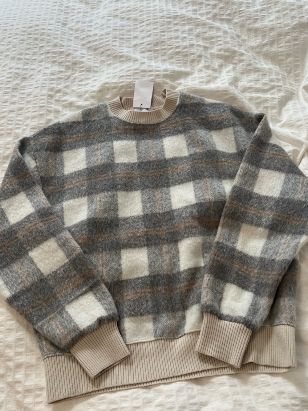 NWT Oak + Fort Oversized Plaid Sweater